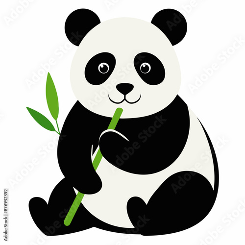 Panda eat food vector