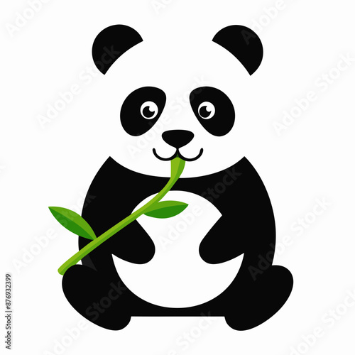 Panda eat food vector