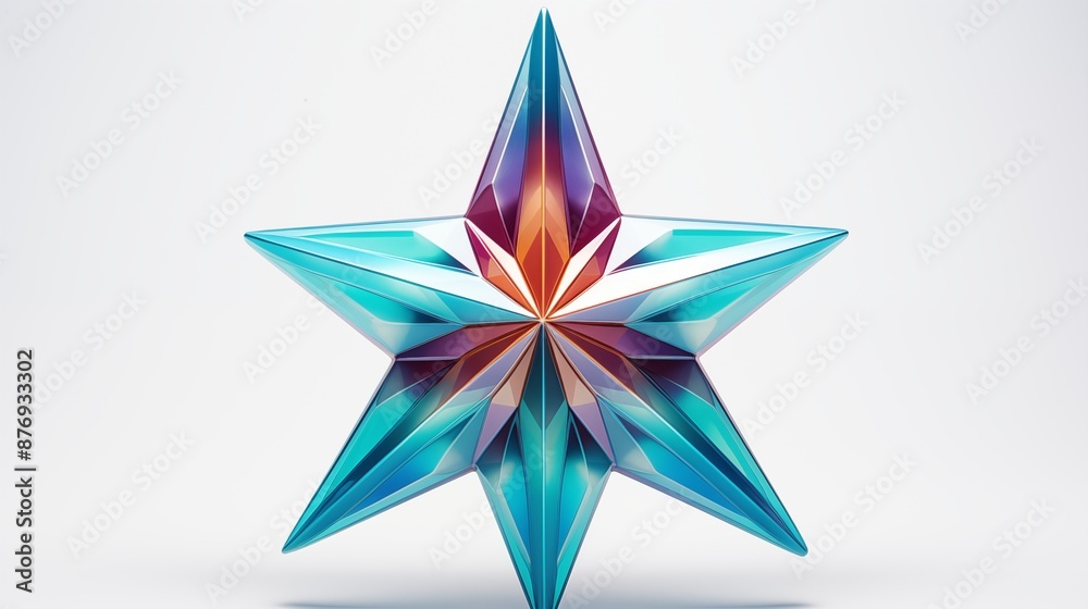 Vibrant Geometric 3D Star Design with Gradient Colors