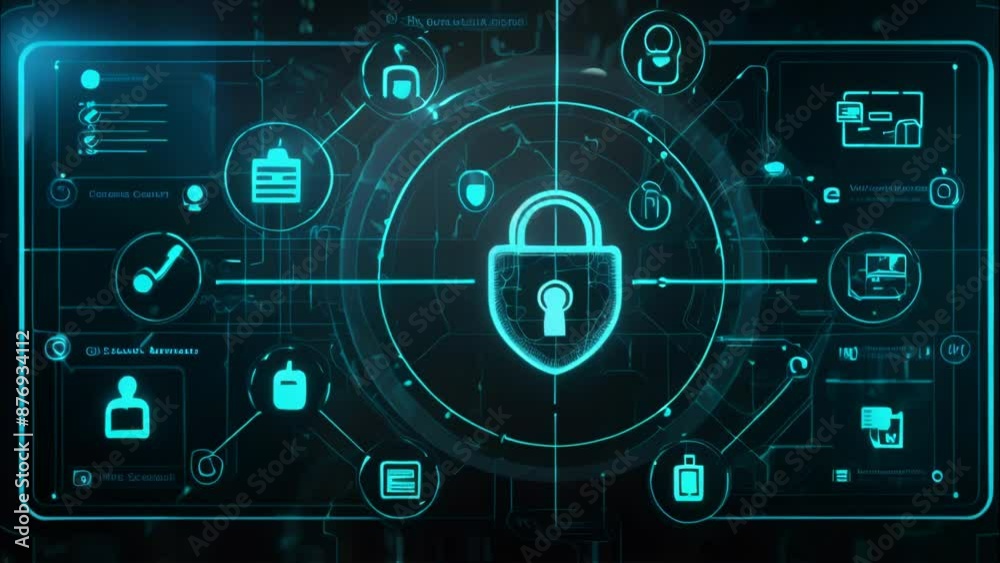 Cybersecurity Locks on Digital Data Background Cybersecurity Locks on Digital Data Background