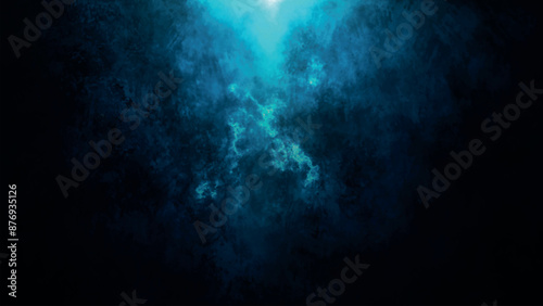 Abstract blue fire texture motion background. Blue fire flame glows with fiery burning isolated on black background. Abstract Vector illustration