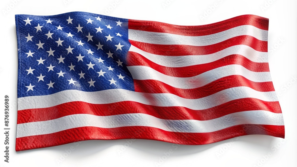 Fototapeta premium A vibrant national symbol takes center stage, prominently displayed on a crisp white background, evoking patriotism and pride.