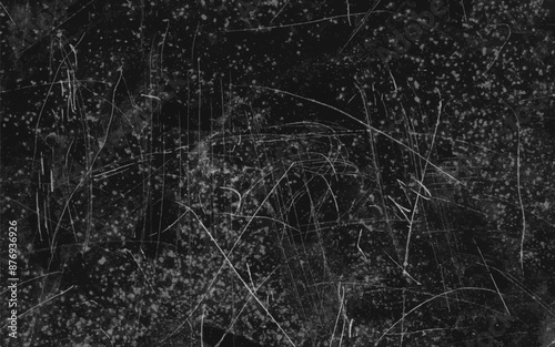Abstract elegant dark black background vector illustration with vintage distressed grunge texture and white charcoal color paint. Splash particle white fire effect backdrop.
