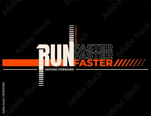 run faster typography for print t shirt
