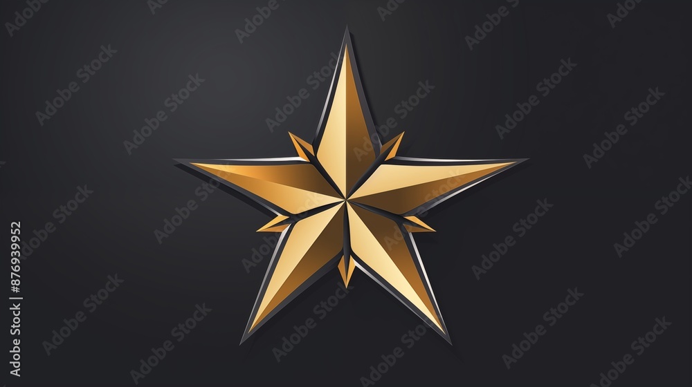 Obraz premium Golden Five-Pointed Star on Dark Background