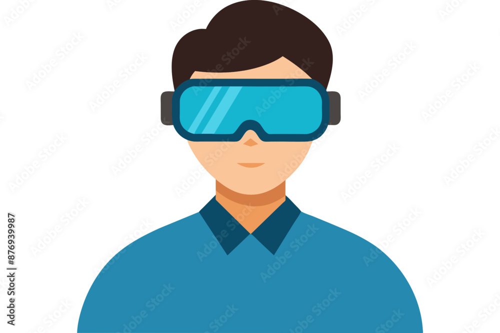 a Man Wearing a Virtual Reality Glasses. a Man Wearing a Virtual Reality Glasses.