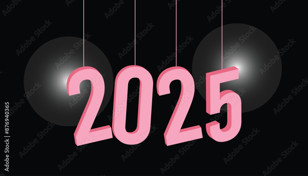 Happy new year 2025 holiday background design. Vector Illustration template design. Happy new year 2025 holiday background design. Vector Illustration template design.