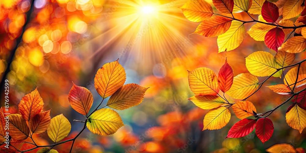 Autumn leaves illuminated by warm sunlight, creating a vibrant and colorful nature scene, autumn, leaves, foliage, sunlight Autumn leaves illuminated by warm sunlight, creating a vibrant and colorful nature scene, autumn, leaves, foliage, sunlight