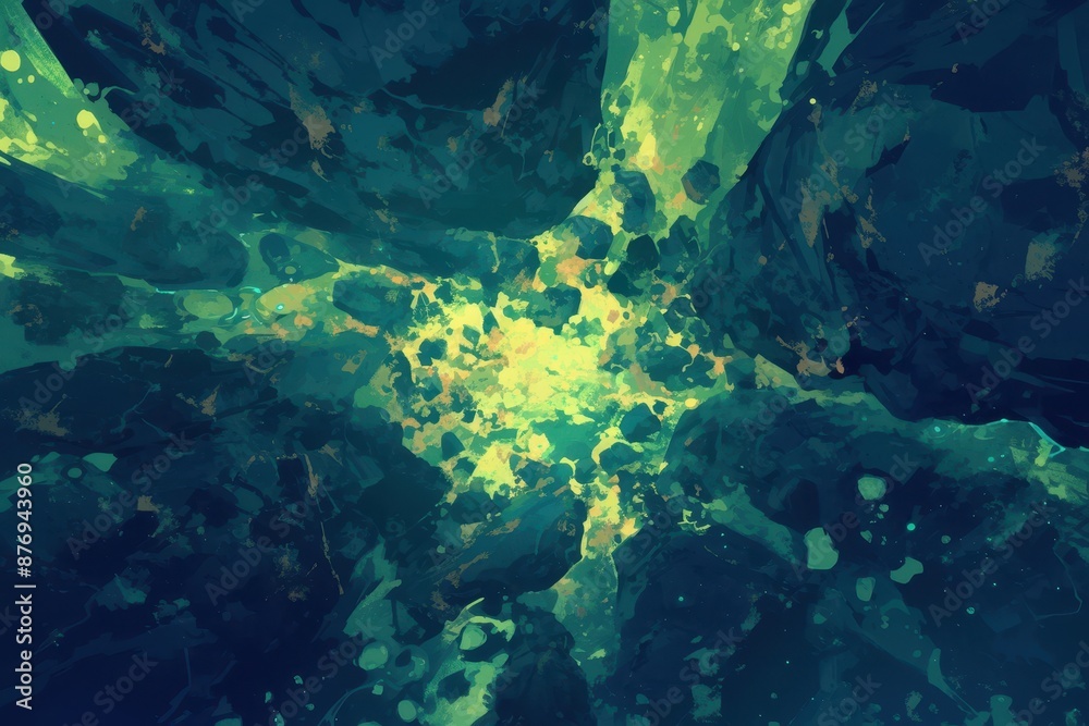 Fototapeta premium Abstract Green and Yellow Swirls