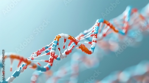 Genetic patterns forming at the telomere ends, genomic research illustration photo