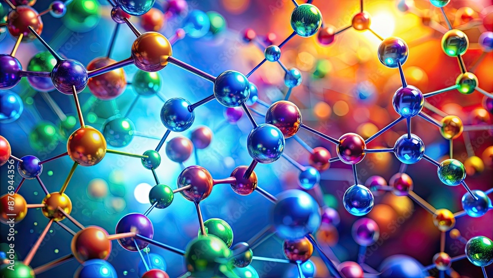 Abstract molecular structures and geometric patterns in vibrant color composition, molecular, structures, geometric Abstract molecular structures and geometric patterns in vibrant color composition, molecular, structures, geometric