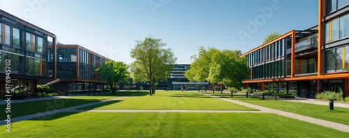 The university has modern architecture, green spaces, and tranquil paths, suitable for studying and leisure AIG59 photo