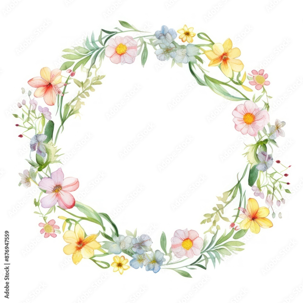 Flower easter circle border pattern wreath plant. Flower easter circle border pattern wreath plant.