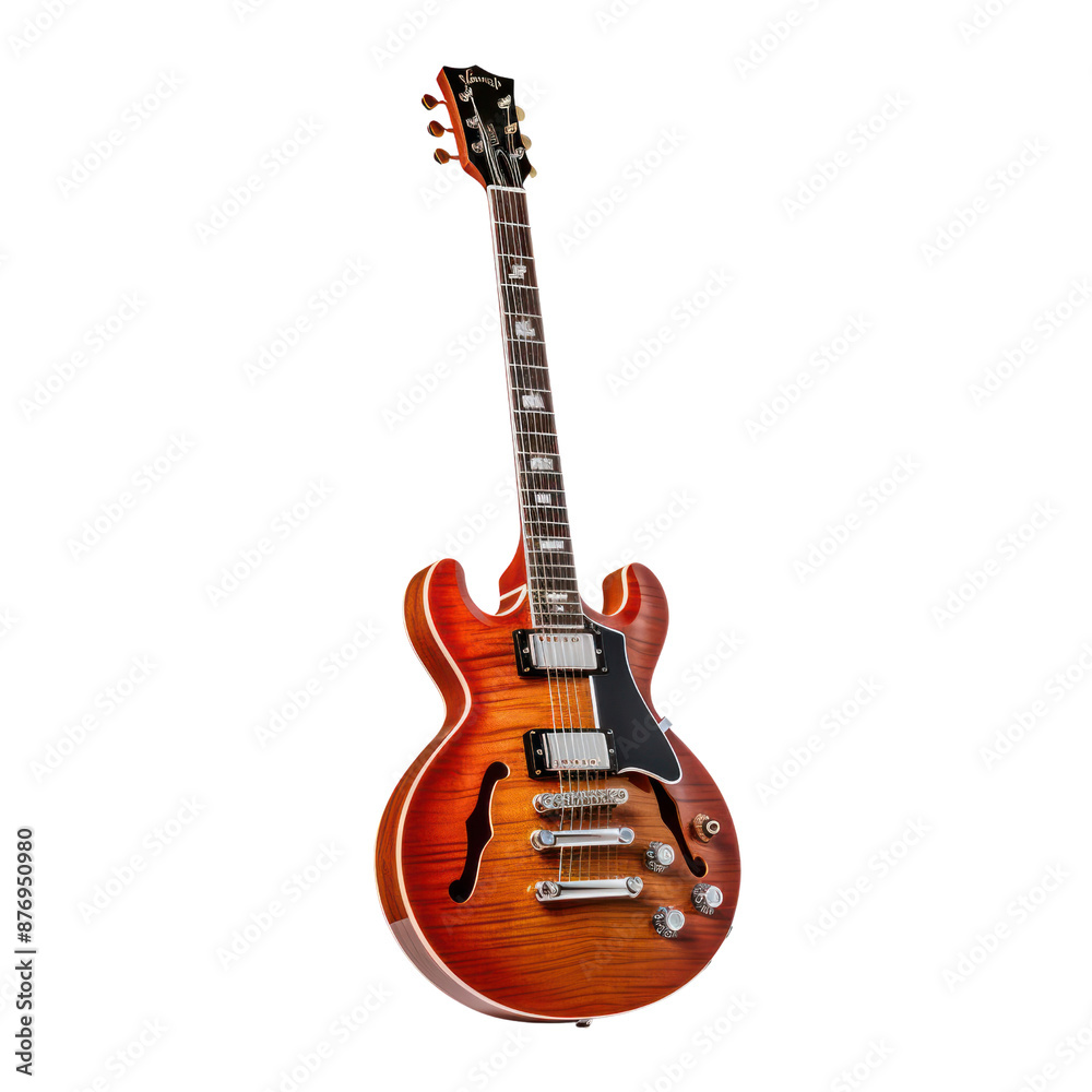 Fototapeta premium Acoustic guitar isolate on transparent png.