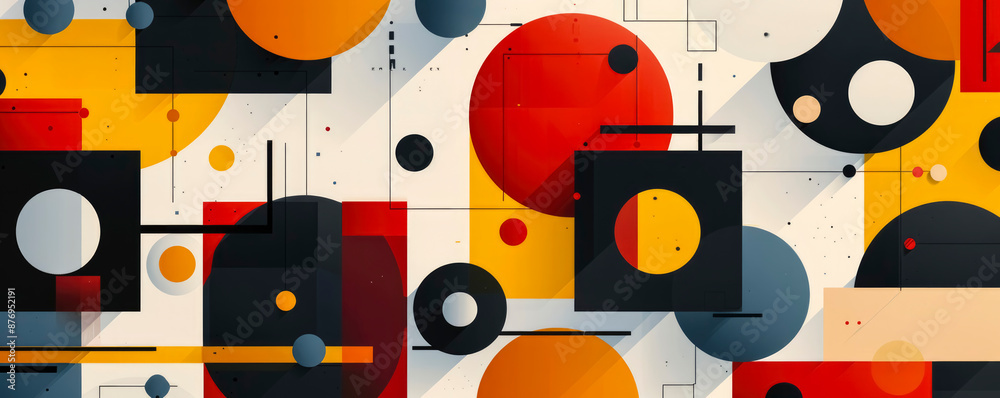 minimalistic digital artwork with abstract shapes and lines in bright primary colors on a minimalistic white background. minimalistic digital artwork with abstract shapes and lines in bright primary colors on a minimalistic white background.