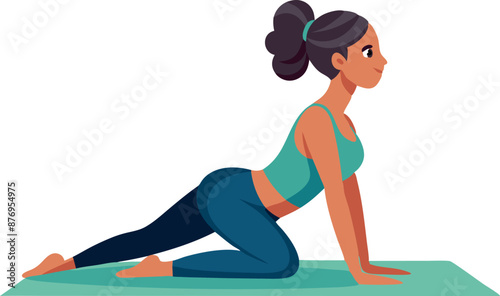 Woman Practicing Yoga Pigeon Pose on Mat