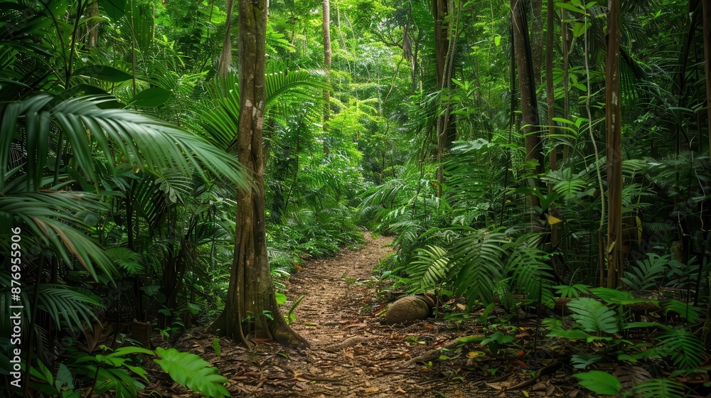 Fototapeta premium exploration, journey, discovery, dense forest, hidden path, nature