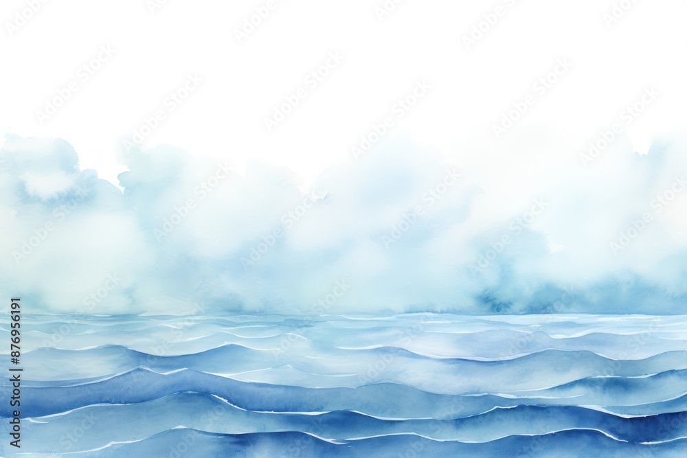 Minimal sea with waves in bottom border nature landscape outdoors. Minimal sea with waves in bottom border nature landscape outdoors.