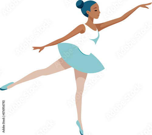 Elegant Ballerina Dancing Ballet in Blue Tutu photo