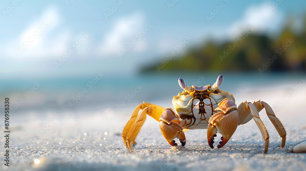 crab on the beach, with copy space crab on the beach, with copy space