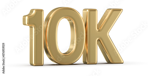 10k Followers Gold Number 3D Render
