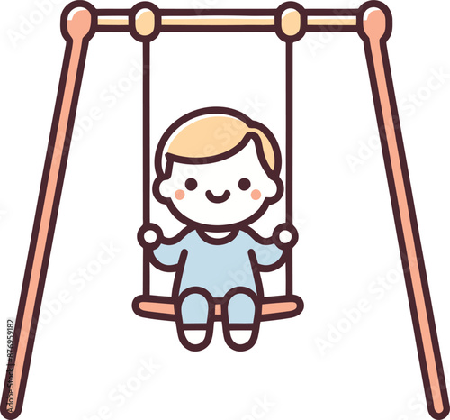 child on a swing illustration