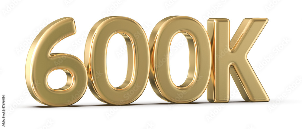 600k Followers Gold Number 3D Render 600k Followers Gold Number 3D Render