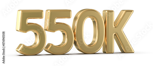 550k Followers Gold Number 3D Render