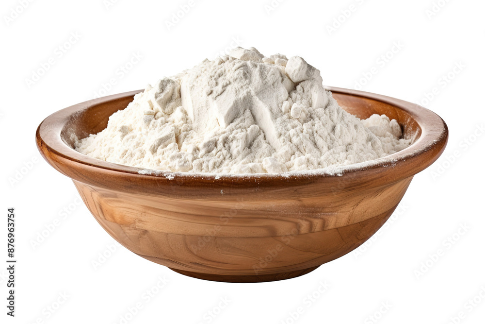 A Mound Of White Flour In A Wooden Bowl on a White or Clear Surface PNG Transparent Background A Mound Of White Flour In A Wooden Bowl on a White or Clear Surface PNG Transparent Background