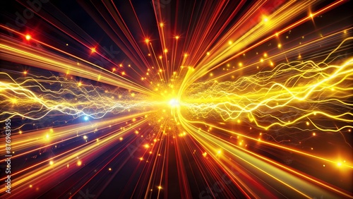 Abstract streaks of glowing energy and light in fiery hues of red, orange, and yellow.