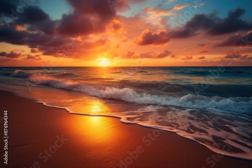 Sun rising at the beach landscape outdoors horizon.