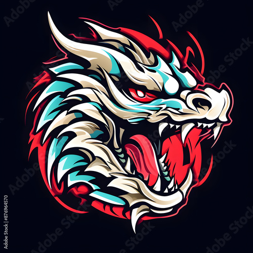 Wallpaper Mural 3d render illustration for angery dragon head, ready for logo, tattoo, high detailed, 4K Torontodigital.ca