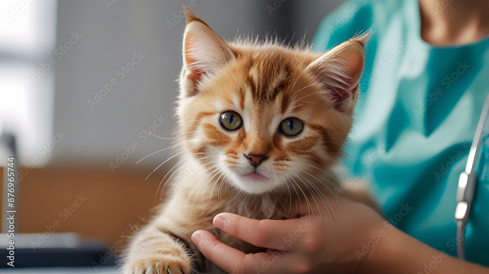 Cat visiting vet for regular checkup Cat visiting vet for regular checkup
