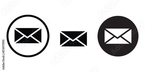 email icons set. email icon in three different styles.  vector illustration on transparent background