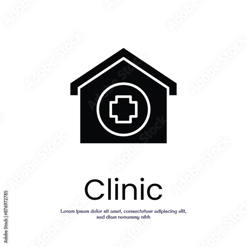 clinic solid icon vector design good for web or mobile app