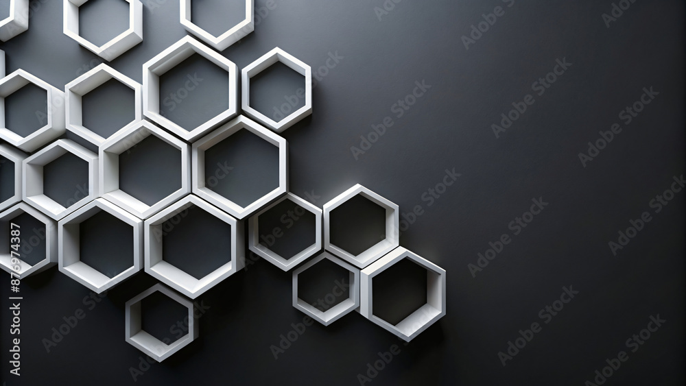 The image shows an abstract hexagon background The image shows an abstract hexagon background