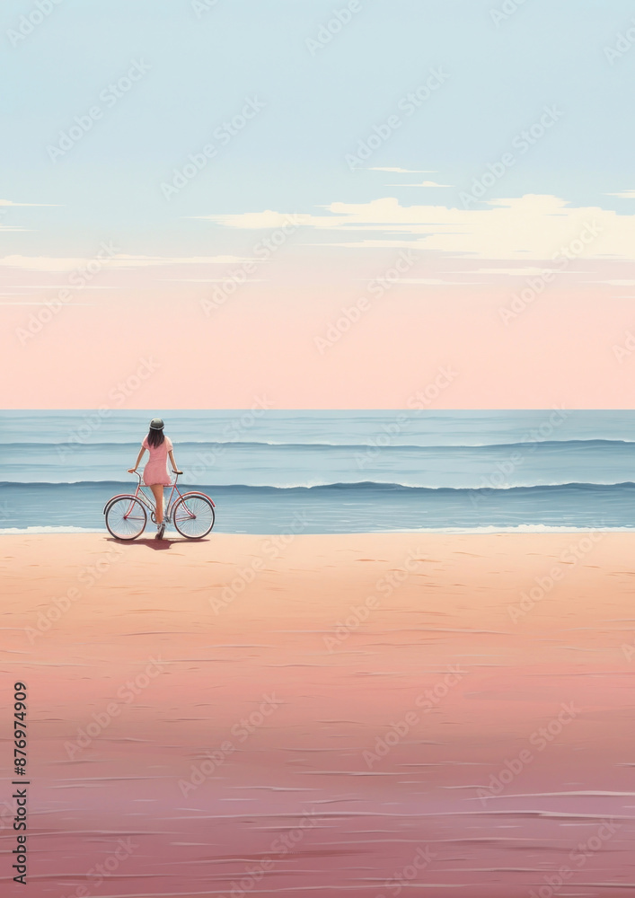 Fototapeta premium Bicycle beach outdoors cycling.