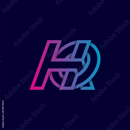 Initial Letter HQ or QH  Logo, Monogram Logo letter H with Q combination, design logo template, vector illustration