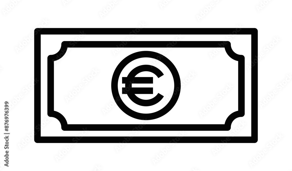 Euro cash money vector icon. Editable stroke. Euro cash money vector icon. Editable stroke.