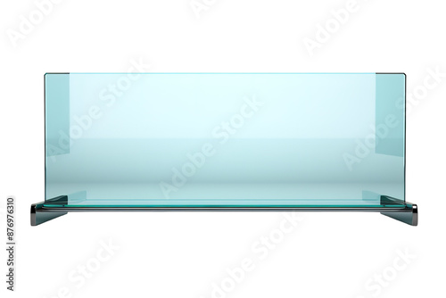 A Pristine Glass Shelf Against a White Background on a White or Clear Surface PNG Transparent Background. photo