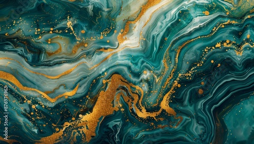 Elegant Marble and Gold Art Deco Scallop Pattern