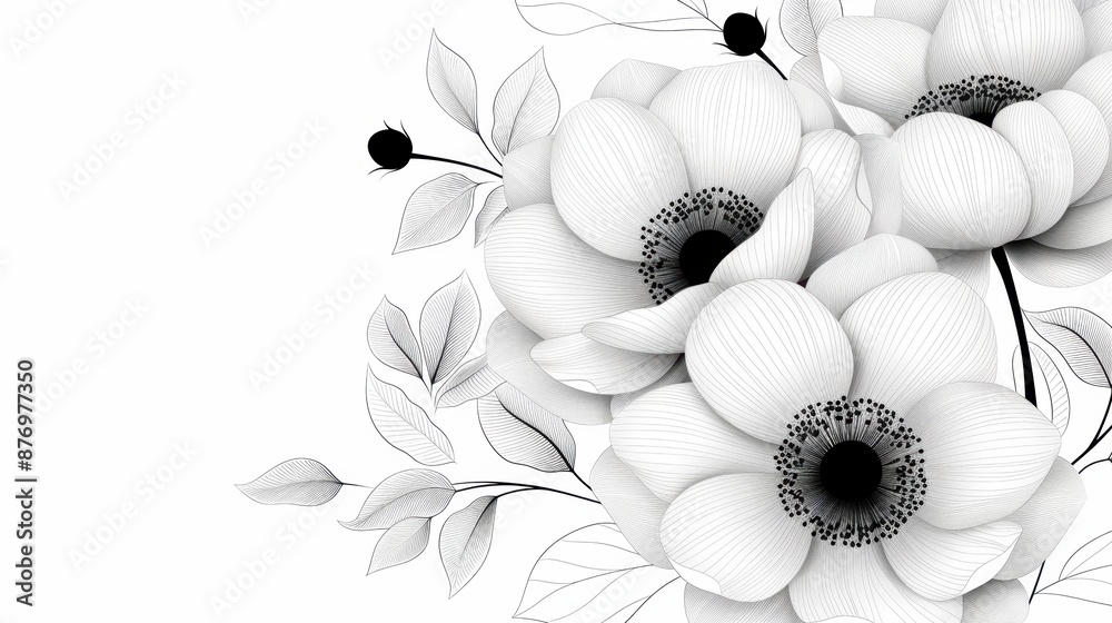 A detailed floral artwork in black and white, characterized by crisp lines and clean outlines, created for effortless coloring. This design is ideal for relaxation and mindfulness in coloring books. A detailed floral artwork in black and white, characterized by crisp lines and clean outlines, created for effortless coloring. This design is ideal for relaxation and mindfulness in coloring books.