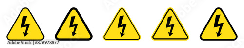 High voltage sign with lightning.