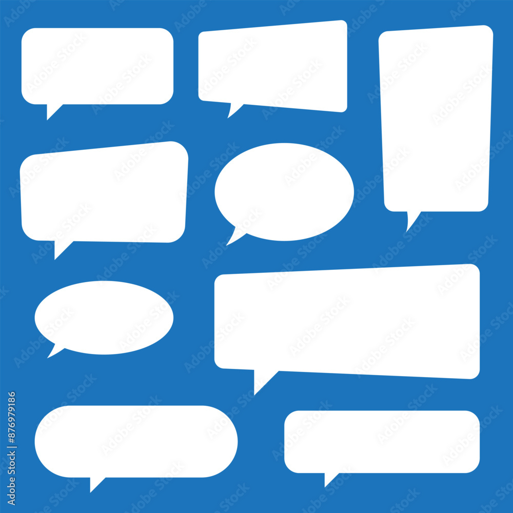 Set of speech bubbles. Speak bubble text, cartoon chatting box, message box. Blank empty speech bubbles. Set of speech bubbles. Speak bubble text, cartoon chatting box, message box. Blank empty speech bubbles.