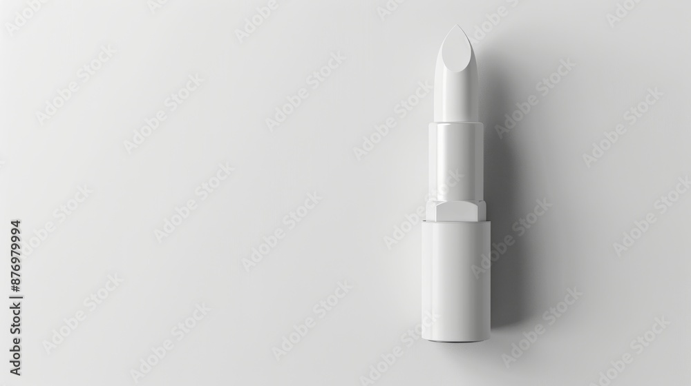 White lipstick for your design and logo, blank lipstick mock up on white background White lipstick for your design and logo, blank lipstick mock up on white background