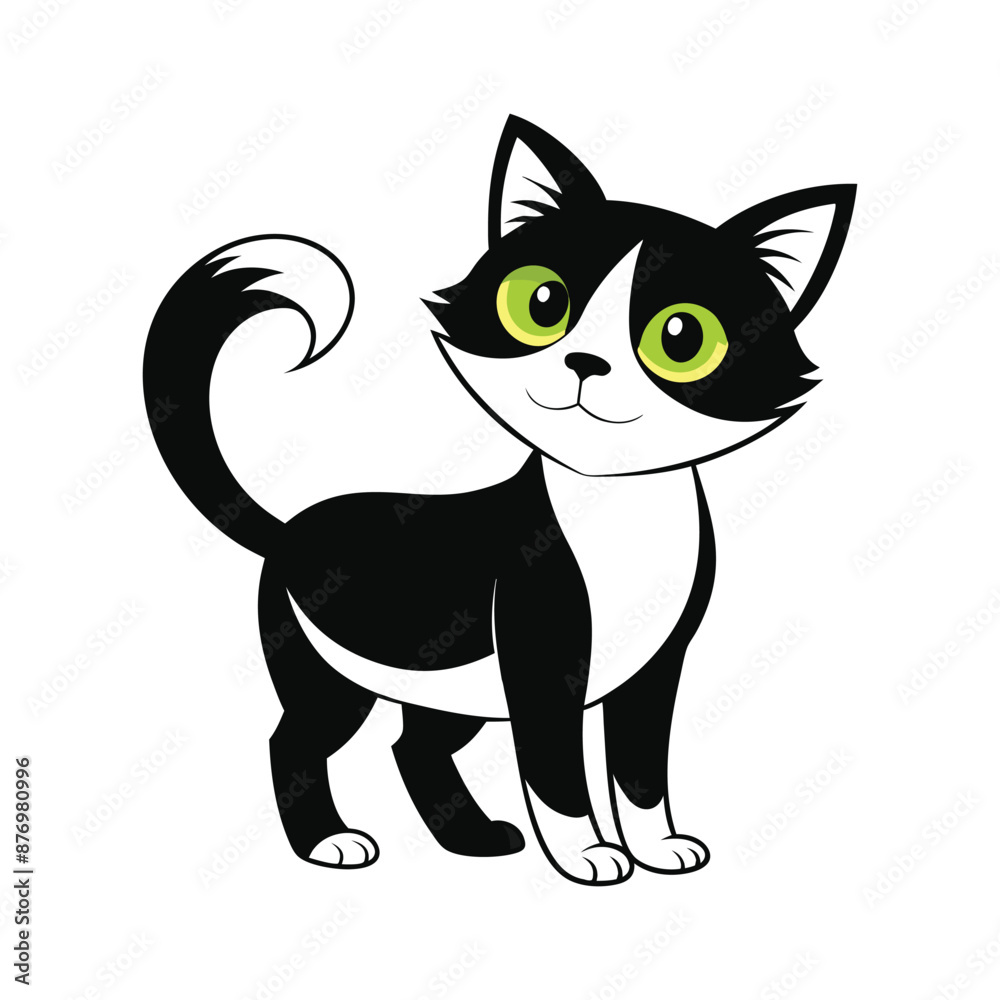 Fototapeta premium Halloween Cat Silhouette Vector illustration
