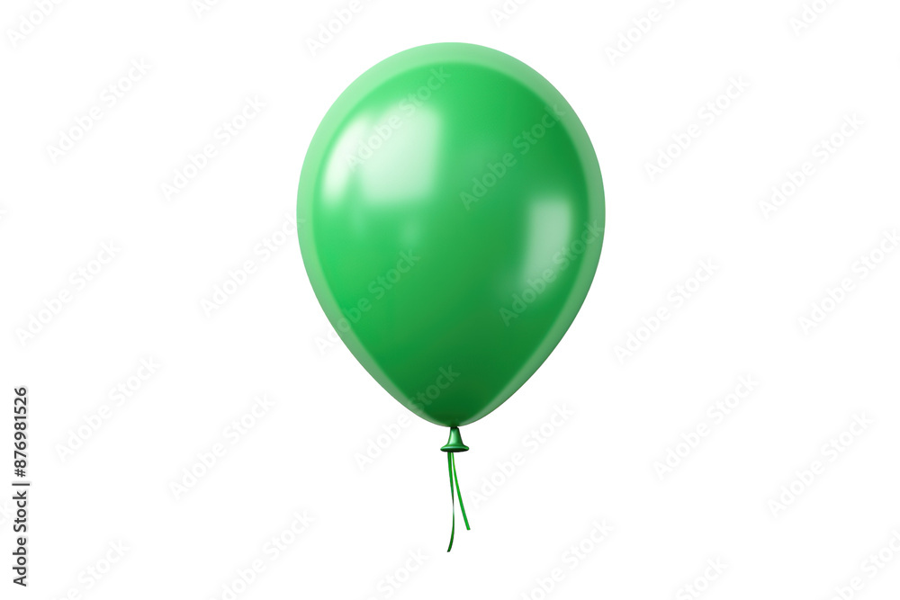 A Single Green Balloon Against a White Background on a White or Clear Surface PNG Transparent Background. A Single Green Balloon Against a White Background on a White or Clear Surface PNG Transparent Background.