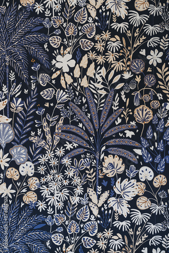 Motif floral couleurs rétro sur papier - Arrière plan design graphique	