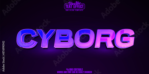 Cyborg editable text effect, customizable robot and cyberpunk 3D font style