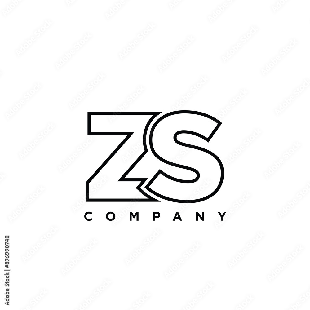 Fototapeta premium Letter Z and S, ZS logo design template. Minimal monogram initial based logotype.